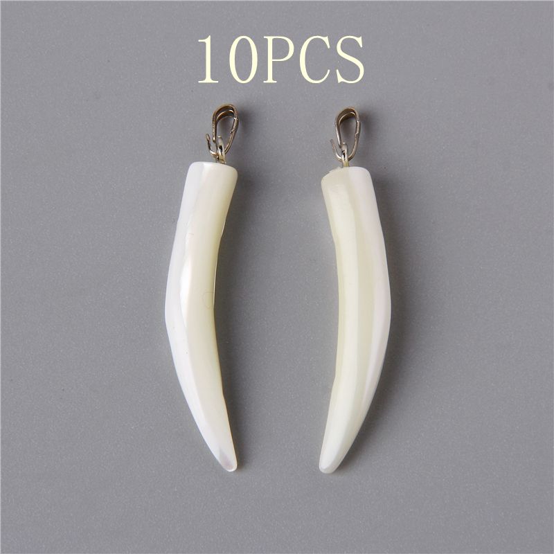 Natuurlijke witte hoorns tandvorm schelp hangers charme voor ketting accessoires sieraden maken diy ketting mooi accessoire: Imitation Rhodium Plated