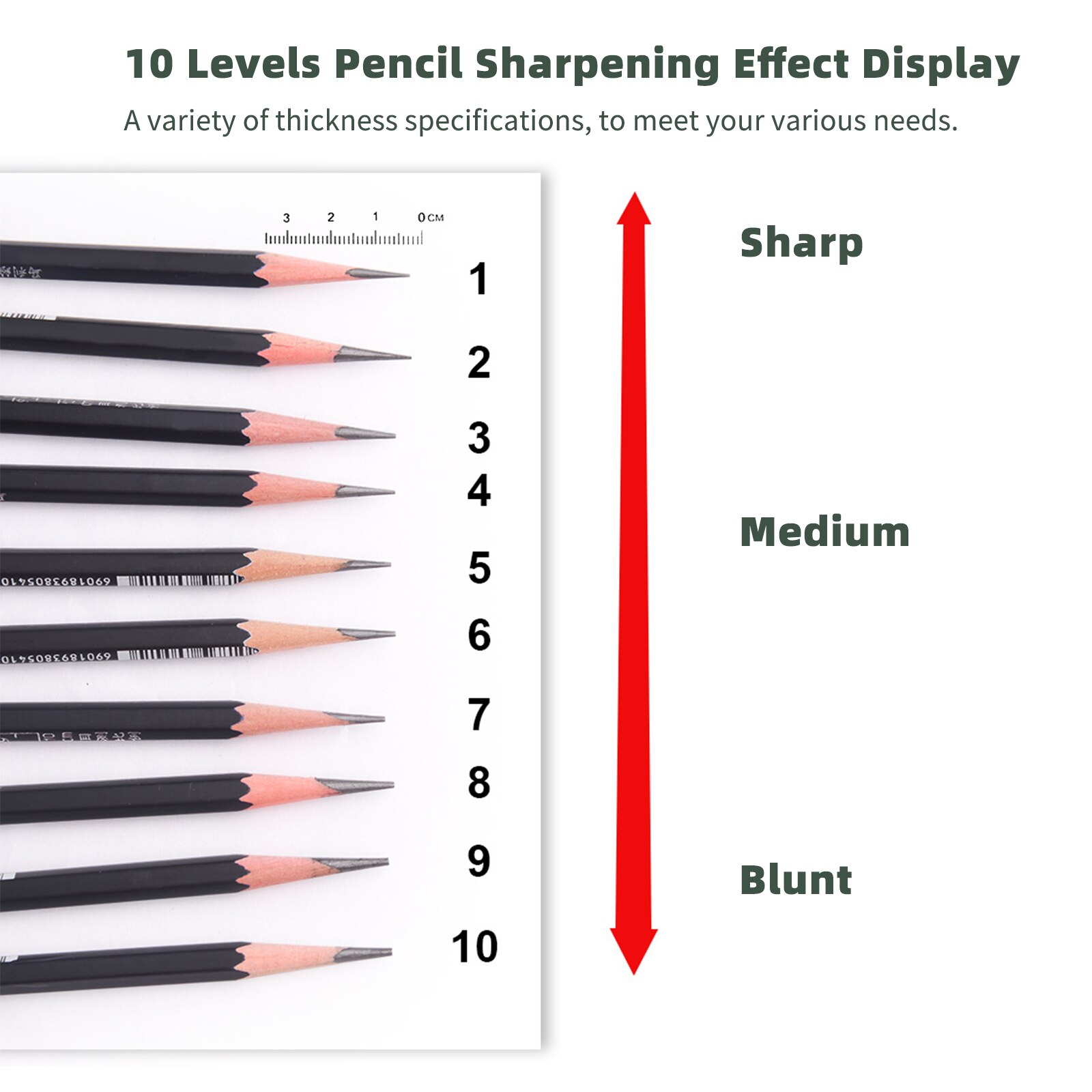 Adjustable Manual Pencil Sharpener Hand Crank Pencil Sharpener Sharpness for 6.5-8mm Pencil for Students School Office Supplies