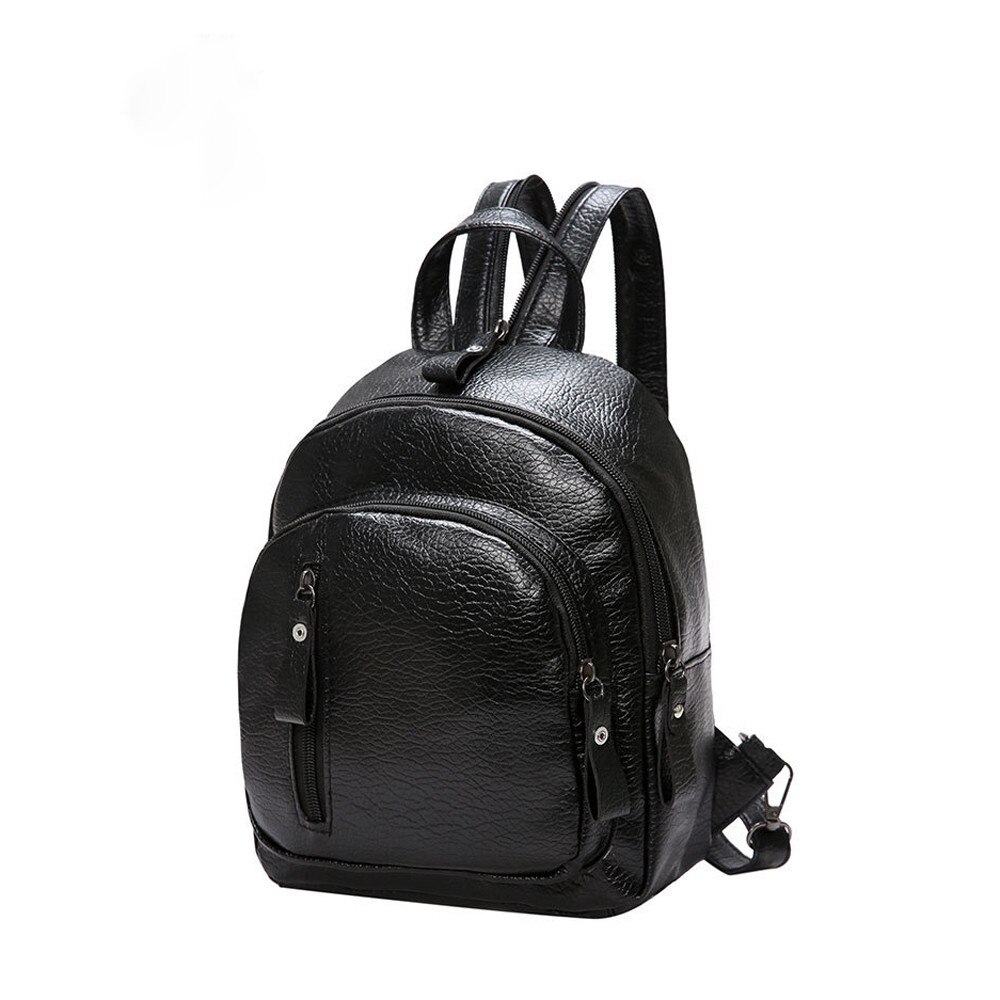 Mochila juvenil de cuero de para mujer, bolso de hombro de colegio, a la , # YJ: Default Title