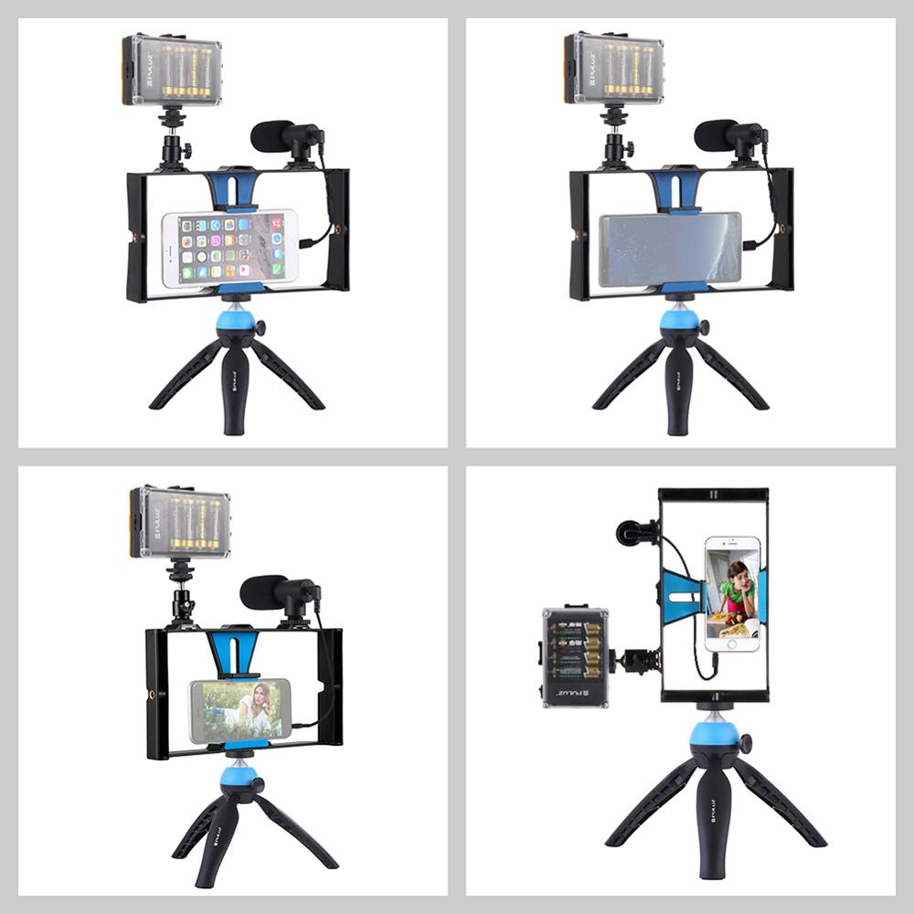Newest Smartphone Vlogging Rig Set Kit 104 LEDs Light+Microphone+Tripod Phone Stand for Phones/Camera
