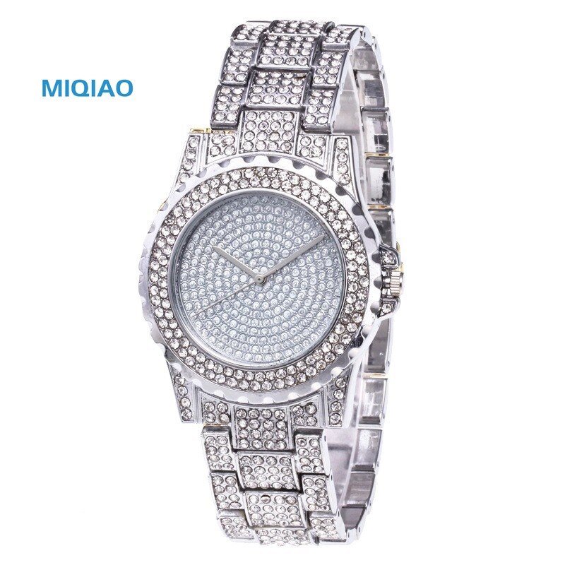 Casual Sliver Quartz Vrouwen Strass Horloge Roestvrij Staal Horloge Dames Horloge Luxe W6