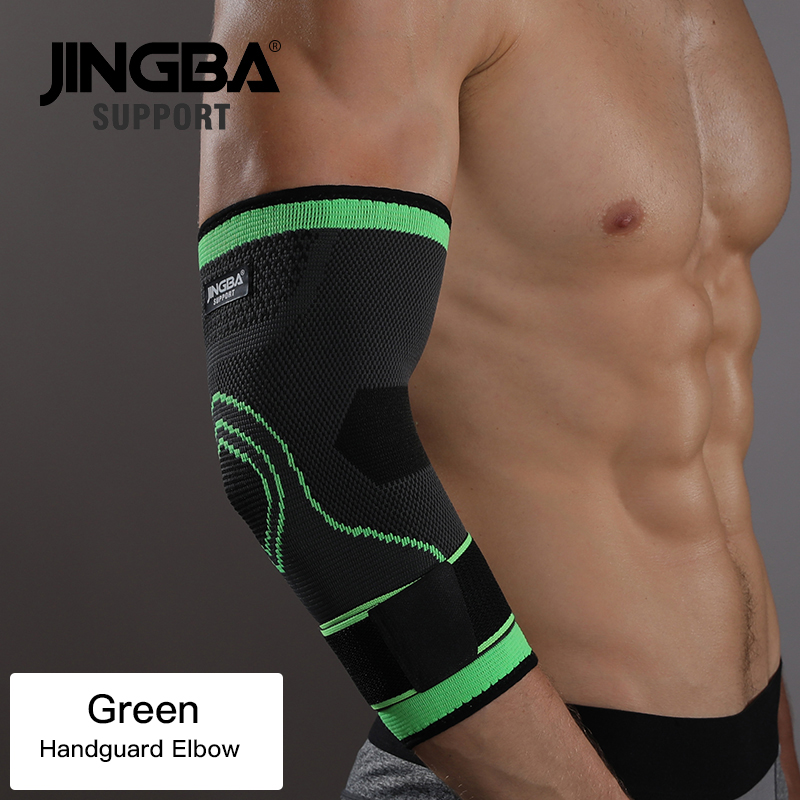 JINGBA UNTERSTÜTZUNG Neue 1PCS Nylon knie protector + armband Unterstützung + knöchel unterstützung + basketball knie pads Tennis badminton Klammer: Green Bandage Elbow