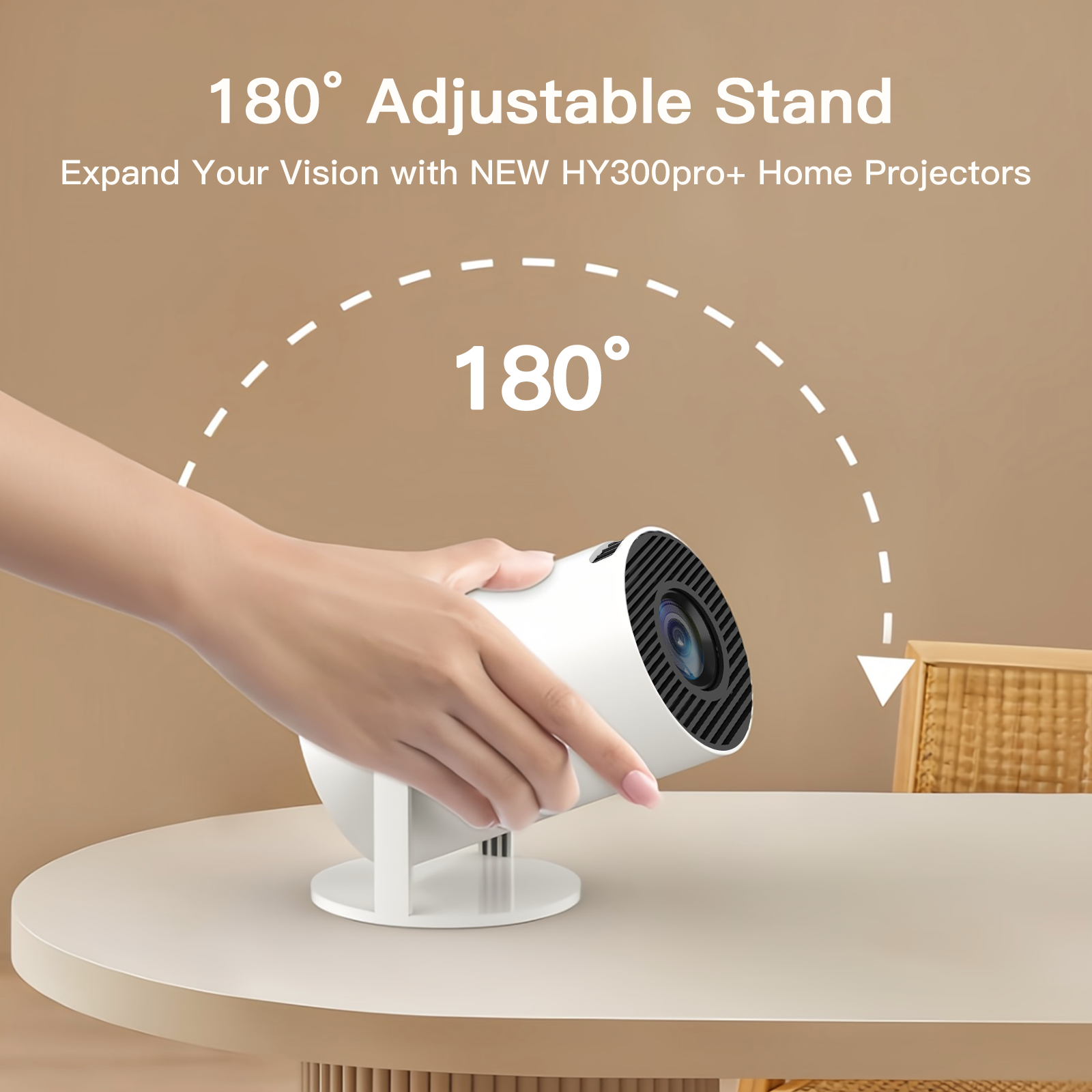 2025 Tragbarer Mini-Projektor für den Außenbereich 720P XP300 Pro, WiFi 6 & BT 5.4.180 ° Rotation, 4500 Lumen 3W Lautsprecher für Camping Movie Night ​