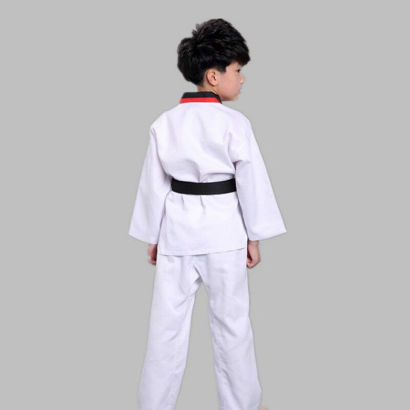 Witte Karate Katoen Taekwondo Dobok Streep Uniform Kleding Professionele Lange Mouwen Karate Pak Poomsae Voor Kind En Volwassen Judo