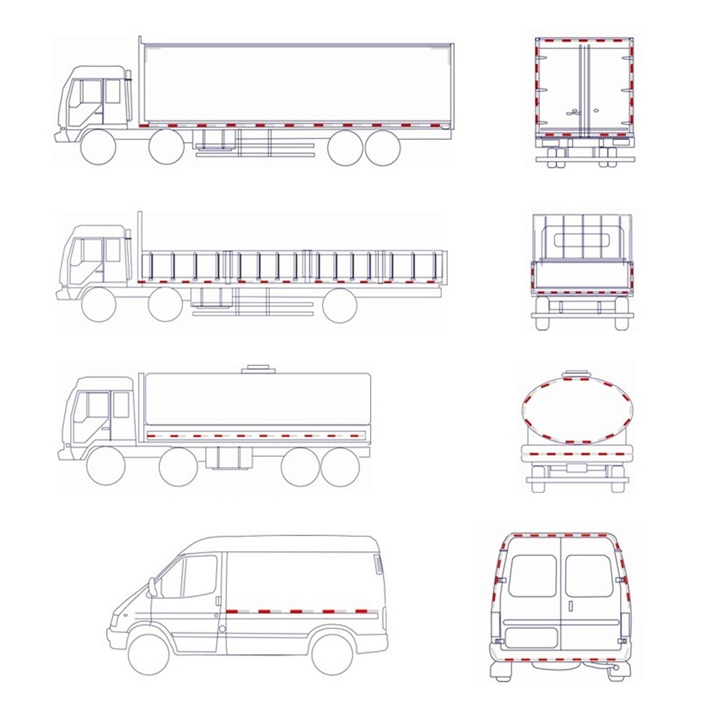 2Pcs Universal Car Reflective Warning Strip Tape Bumper Truck Safety Reflector Car Sticker Decal