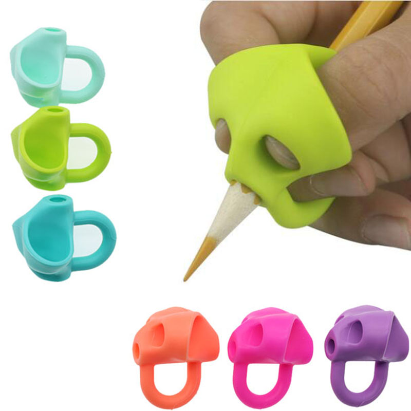 3 Stuks/doos, Magic Potlood Helpen Beginners Schrijven Siliconen Speelgoed Baby Dubbele Duim Houding Correctie Pen Tool Student Onderwijs