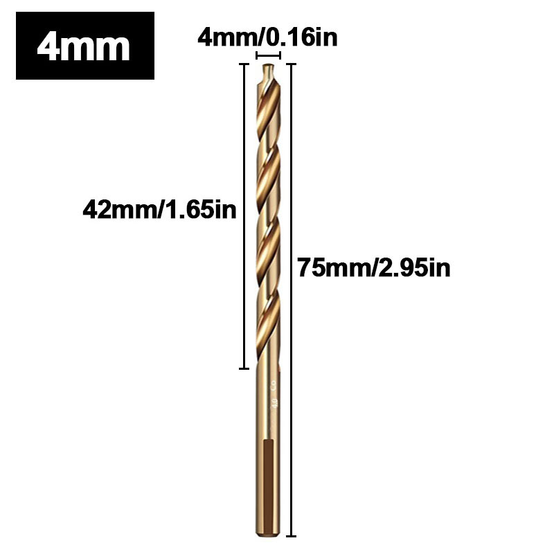 Broca helicoidal escalonada de cobalto, taladro de vástago recto de acero de alta velocidad M35 (3-13 mm) para metal, acero inoxidable y hierro: Azul