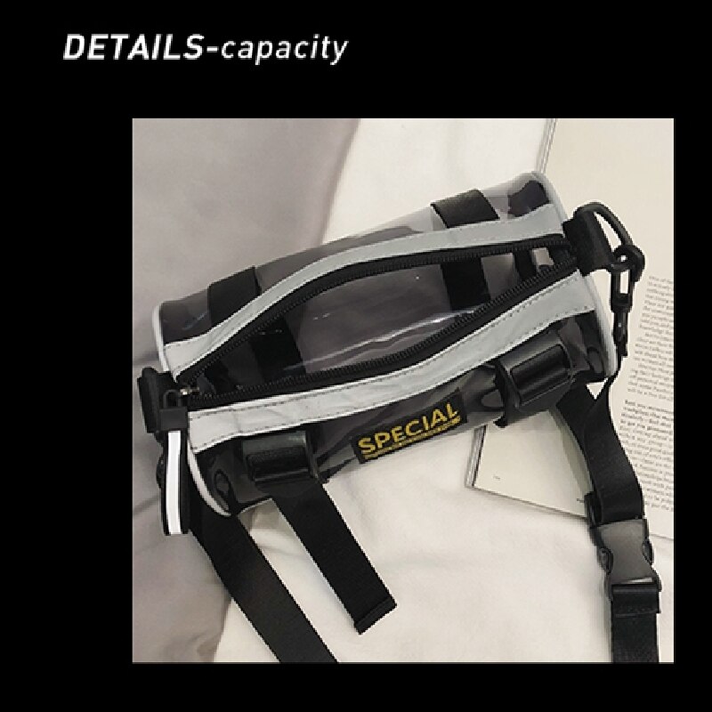 Japanese Student Small Shoulder Bag 's Messenger Bag Ins Tide Leisure Mobile Phone Bag Barrel Bag PCV Transparent Bag