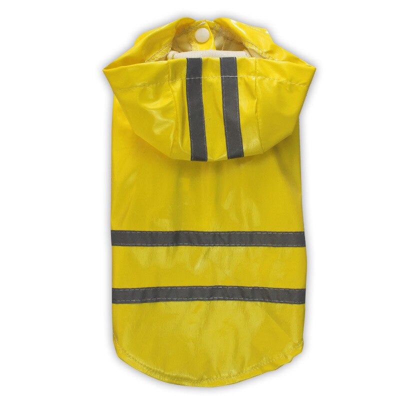 Multisize Pets Dog Clothes Hooded Raincoats Reflective Strip Dogs Rain Coat Waterproof Jacket Outdoor Breathable Clothes Puppies: YELLOW / XL