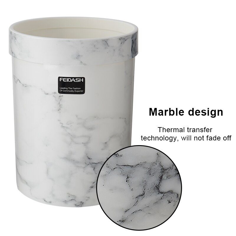 Poubelle en plastique à motif marbre | Poubelle poubelle en plastique, poubelle de cuisine, poubelle de salle de bains sans couvercle, Style européen