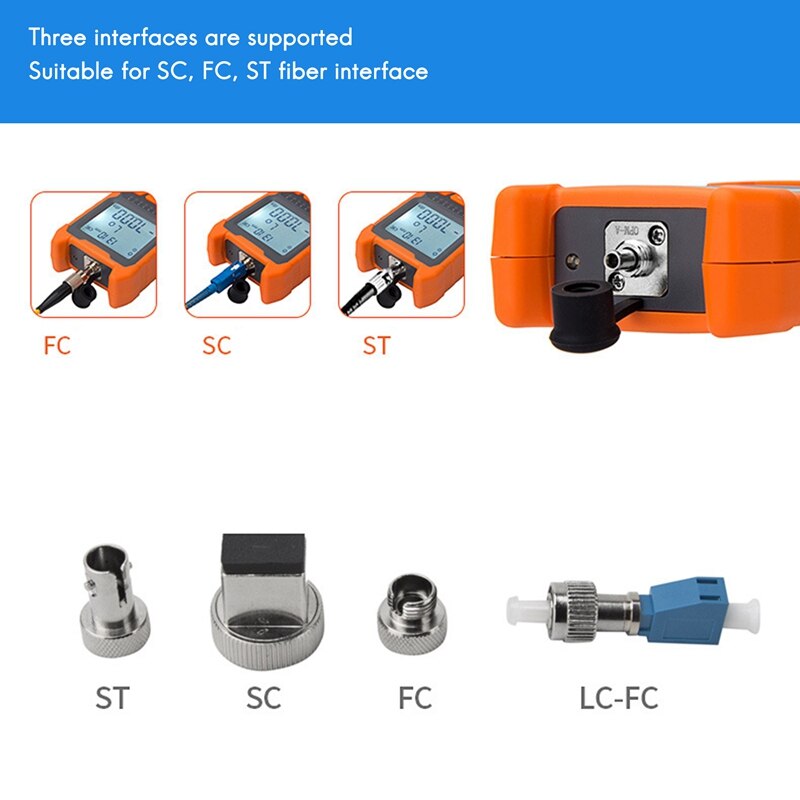 Portable Optical Fiber Cable Tester, Optical Fiber Power Meter, with LED Light Network Cable Tester Tool 8 Wavelengths