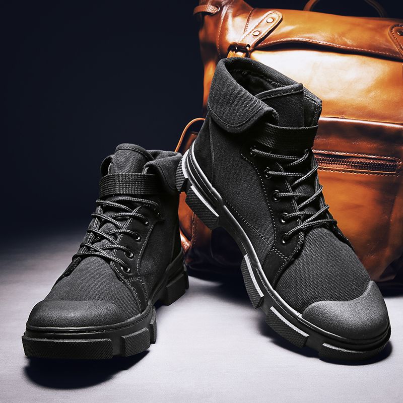 Martin boots höst- och vintertrend herrstövel i koreansk stil arbetsskor england högtopp casual canvasstövel