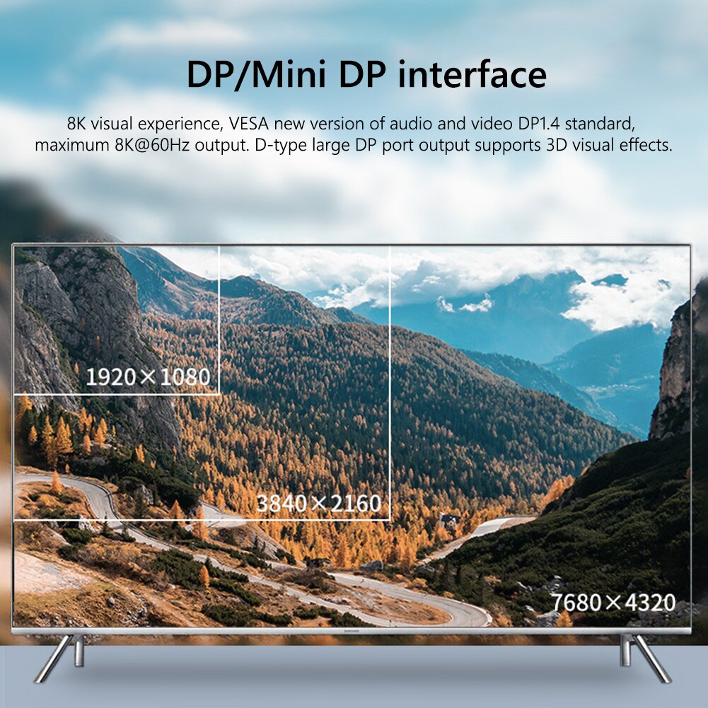 Adaptador macho a hembra, convertidor de enchufe de proyección 4K/8k 60Hz, tipo C a USB 3,1/compatible con HDMI/DP/VGA/Mini DP/RJ45