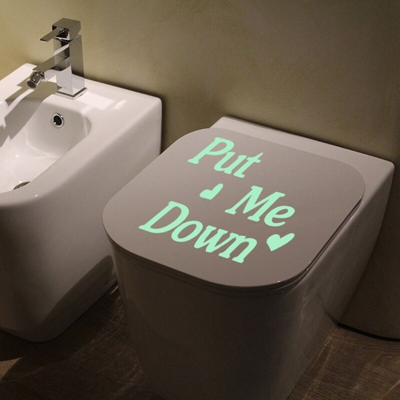 Lysende toilet klistermærke vandtæt dørskilt glød i mørket fluorescerende badeværelse klistermærker wc væg toilet klistermærker