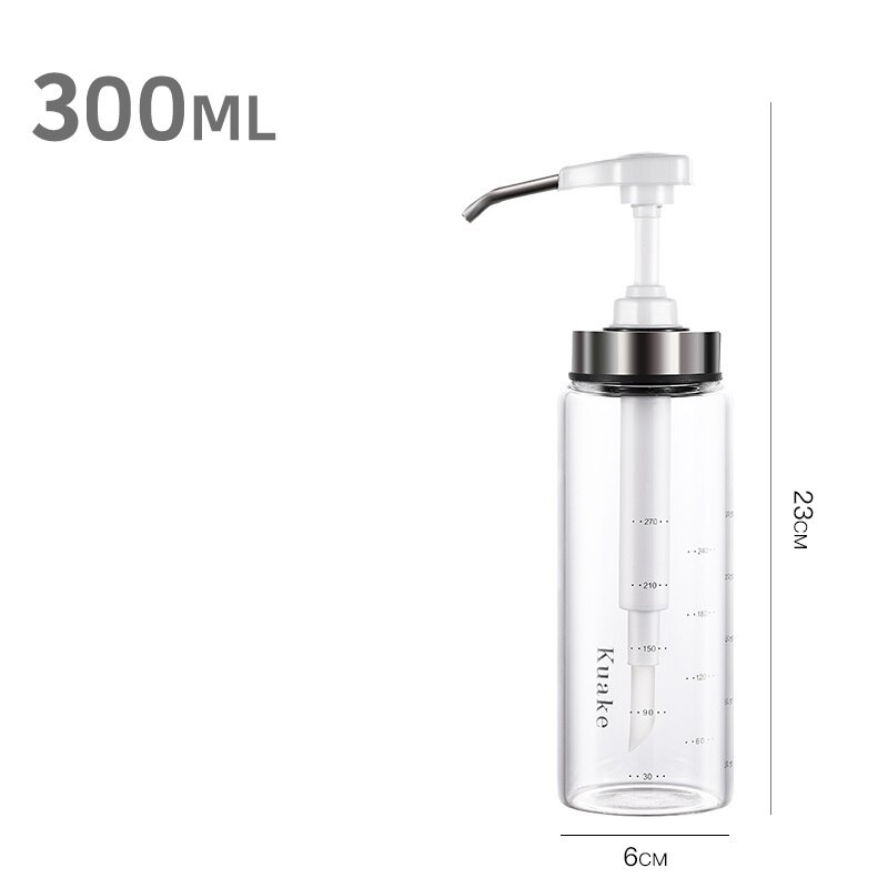 Glas honning dispenser flaske, ketchup salatdressing honning opbevaring klemkrukke: Hvid 300ml