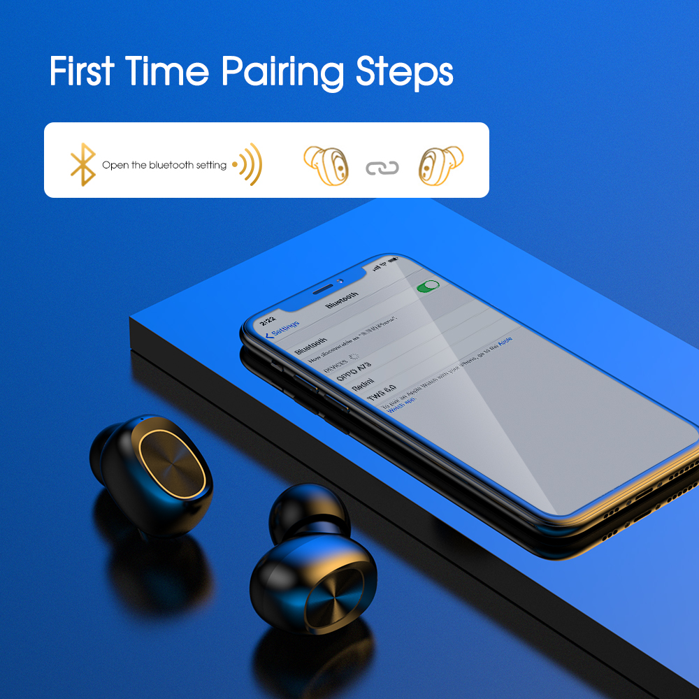 Écouteurs sans fil IPSKY Bluetooth 5.0 Fitness Sport TWS écouteurs LED Android écouteurs pour iPhone Huawei Xiaomi HiFi stéréo MP3
