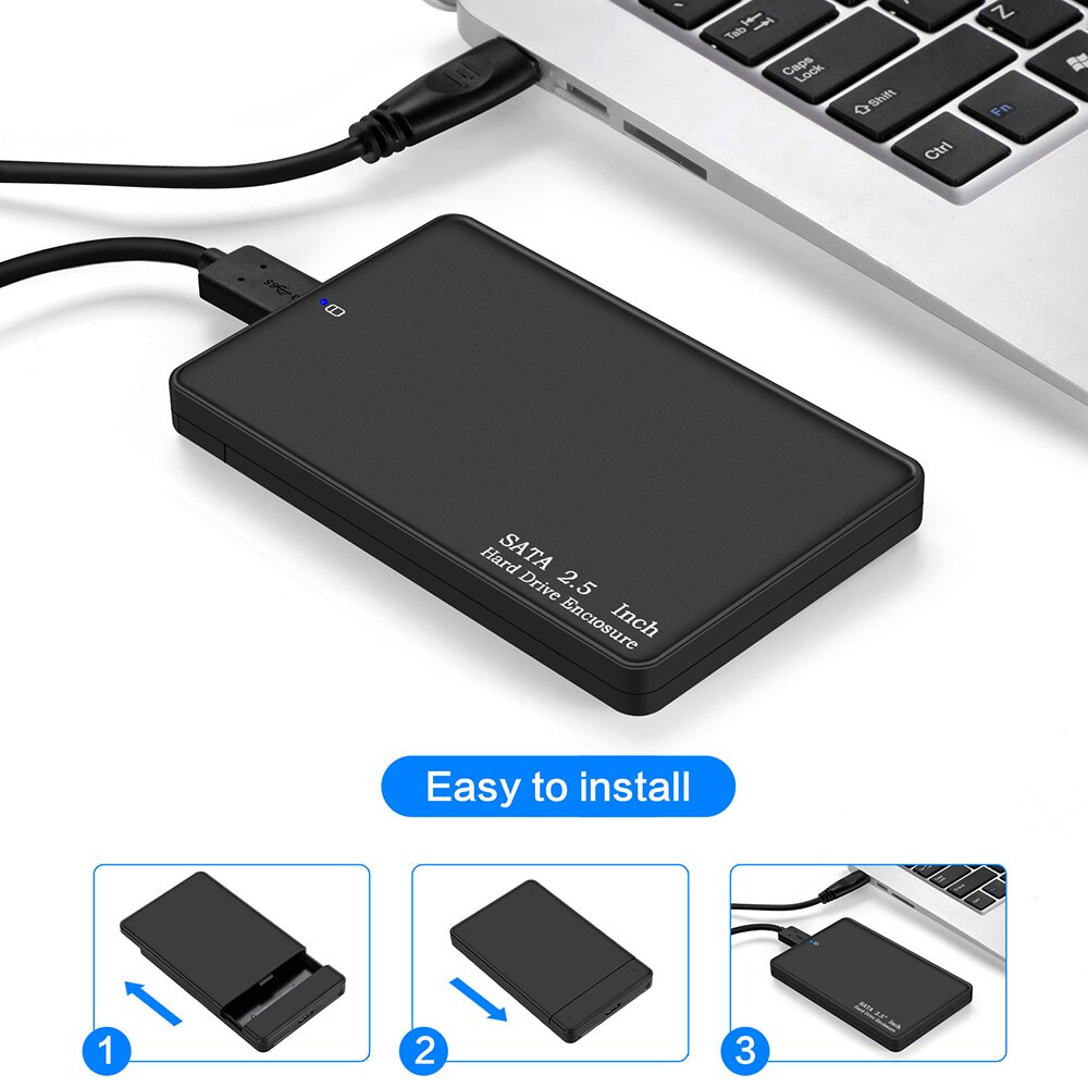 Boîtier pour disque dur externe SATA HDD/SSD 2.5 pouces, USB 3.0, Portable, sans outil, haute vitesse
