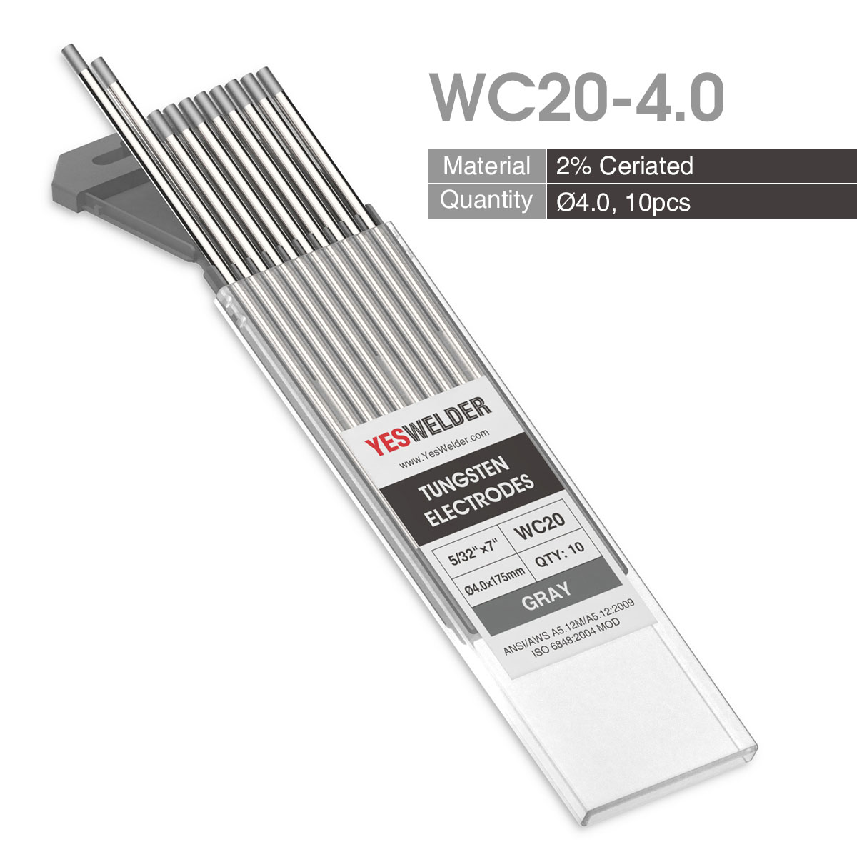 YESWELDER 10pcs/set Tungsten Electrode Weld Rods for TIG torch Welding Machine Electrode Weld Tungsten Rod