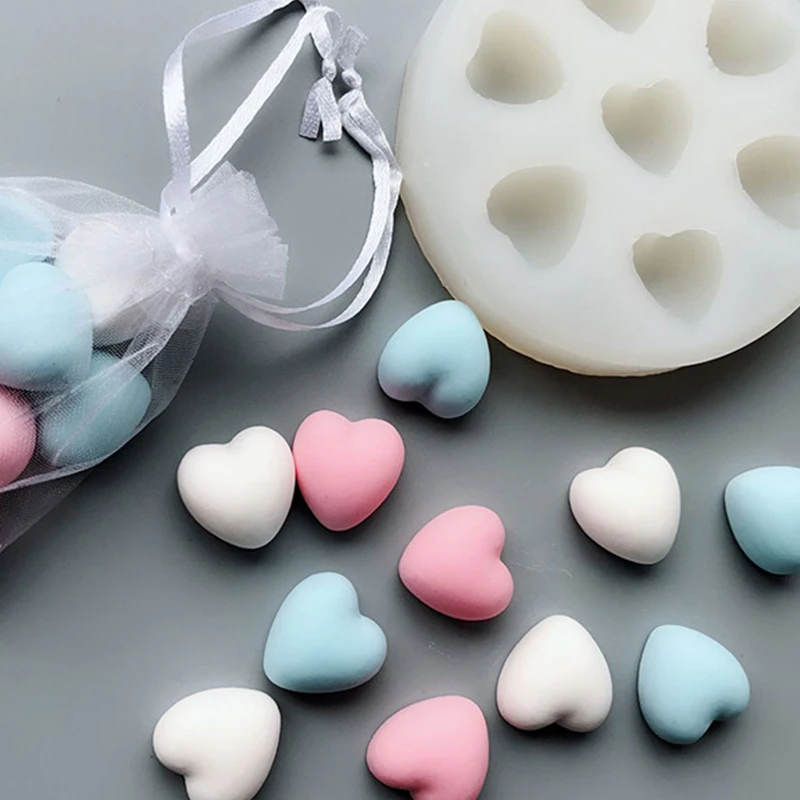 Molde para jabón con forma de corazón, molde de silicona para manualidades, vela de escayola para aromaterapia, moldes para colgantes, herramienta hecha a mano en forma de seifen