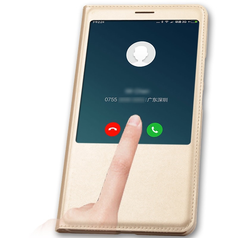 Luxury Leather Flip Phone Case Cover for Xiaomi Mi Max Max2 Max 3 Coque Mobile Phone Shell Funda with Front Open Window View