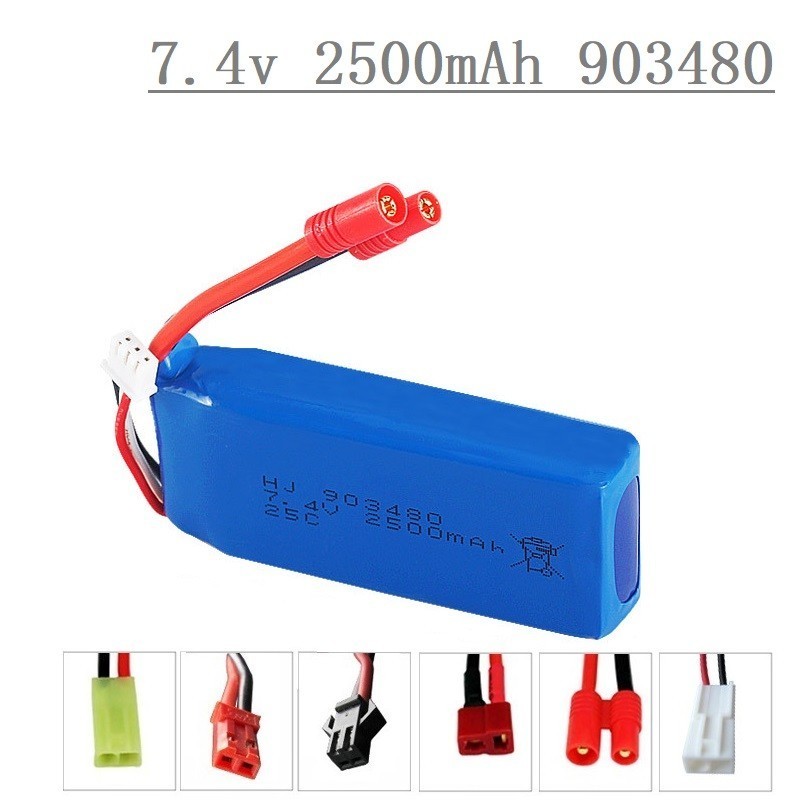 7.4v 2500mAh 40c Lipo battery for Syma X8C X8W X8G X8 RC Quadcopter Parts 7.4V 903480 Toys Battery with Over current protection