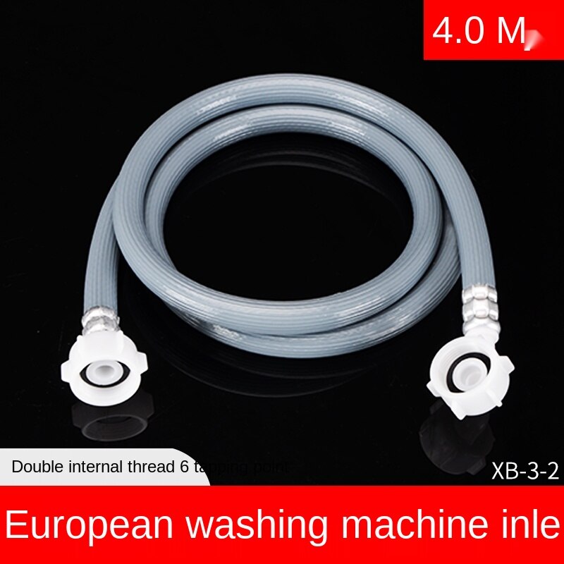 Drum Washing Machine Water Pipe Inlet Pipe Joint 3/4 IN Threaded Interface European-style Automatic Water Supply Hose Universal: 4M