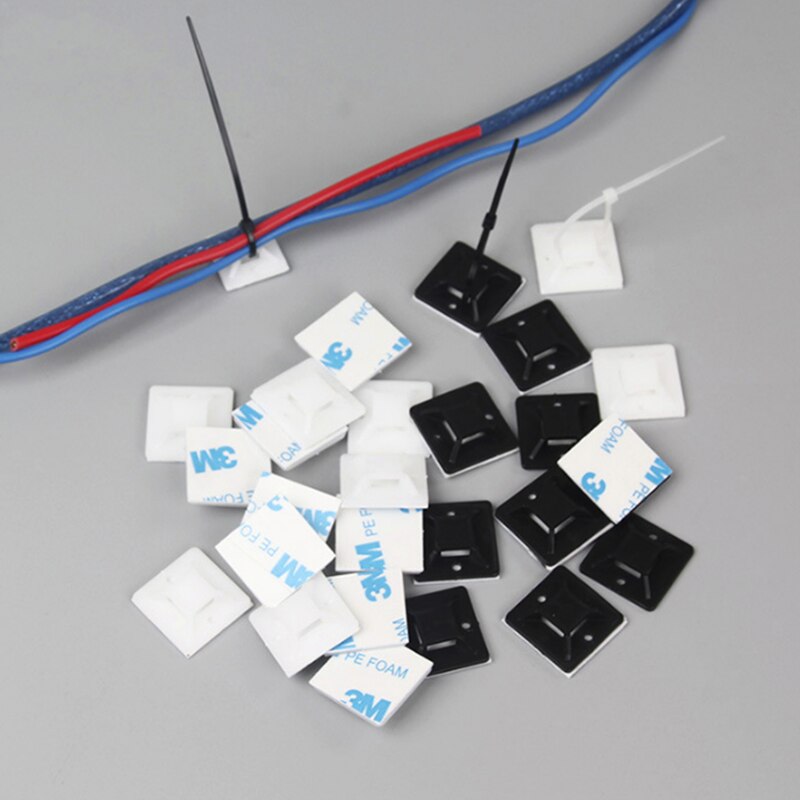 100 pieces of 3M adhesive self-adhesive cable tie base bracket 30 * 30, 40 * 40 suction cup tie fixed base plastic clip position