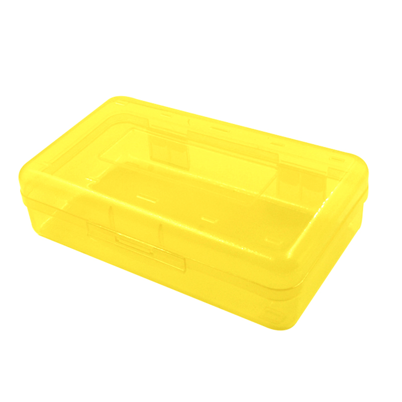 1pcs Transparent Pencil Box Hard Plastic Pencil Case Crayon Pen Box Sketch Pencil Case Stacking Office Supplies Organizer Box: Light Grey