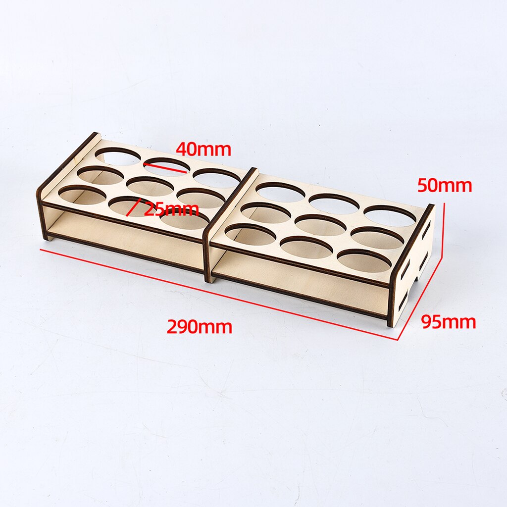 Wooden Paint Rack Stand Storage Shelf Painting Ink Bottles Stand Spraying Bottles Holder Organizer for DIY Art Painting Tool: 18 hole A