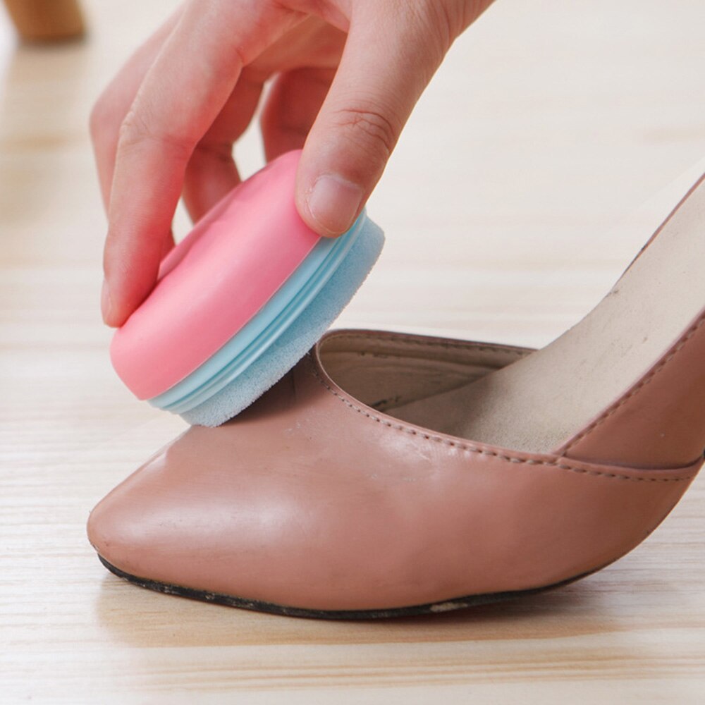 Macaron Portable Double-sided Shoe Wipe Contrast Color Sponge Shoe Wax Brush Shoes Artifact