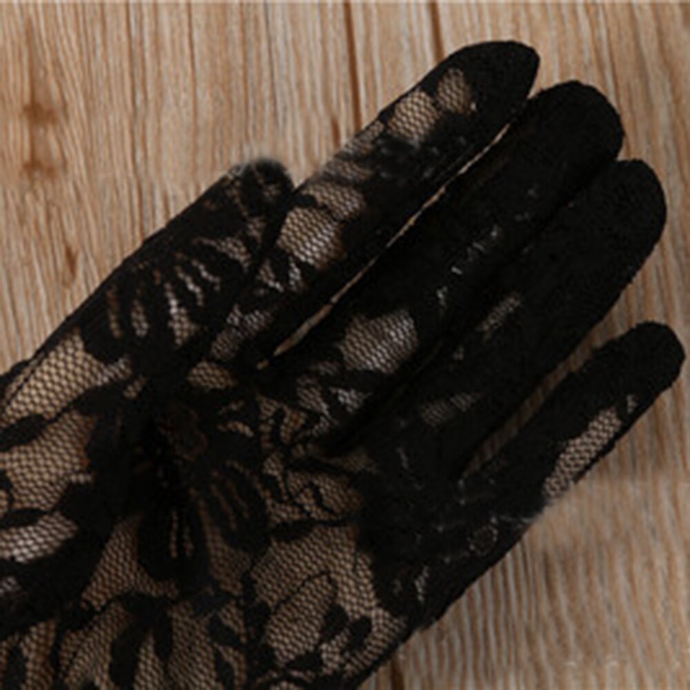 Guantes cortos blancos y negros para boda, guantes De novia para dedo para mujer, guantes De encaje De novia, accesorios De novia