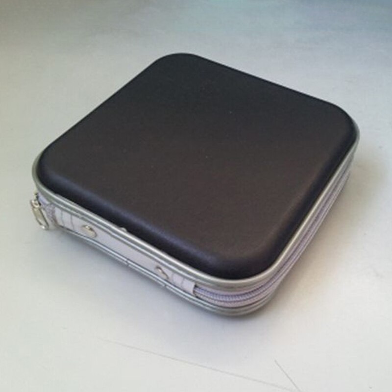 Portable 40 pièces disque CD DVD portefeuille rangement organisateur étui boîtes support CD manchon sac dur Album boîte cas avec fermeture à glissière: Black