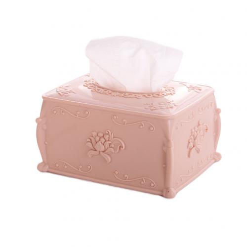 Plastic Tissue Box Case Holder Flower Shape Tissue Storage Cases Tissue Boxes Tissue Case Box Container Table Decoration: Pink