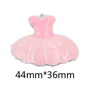 de pendentifs de Ballet série ballerine, Tutu rose, sac pour fille, fabrication de colliers DIY, 10 pièces/sac: H