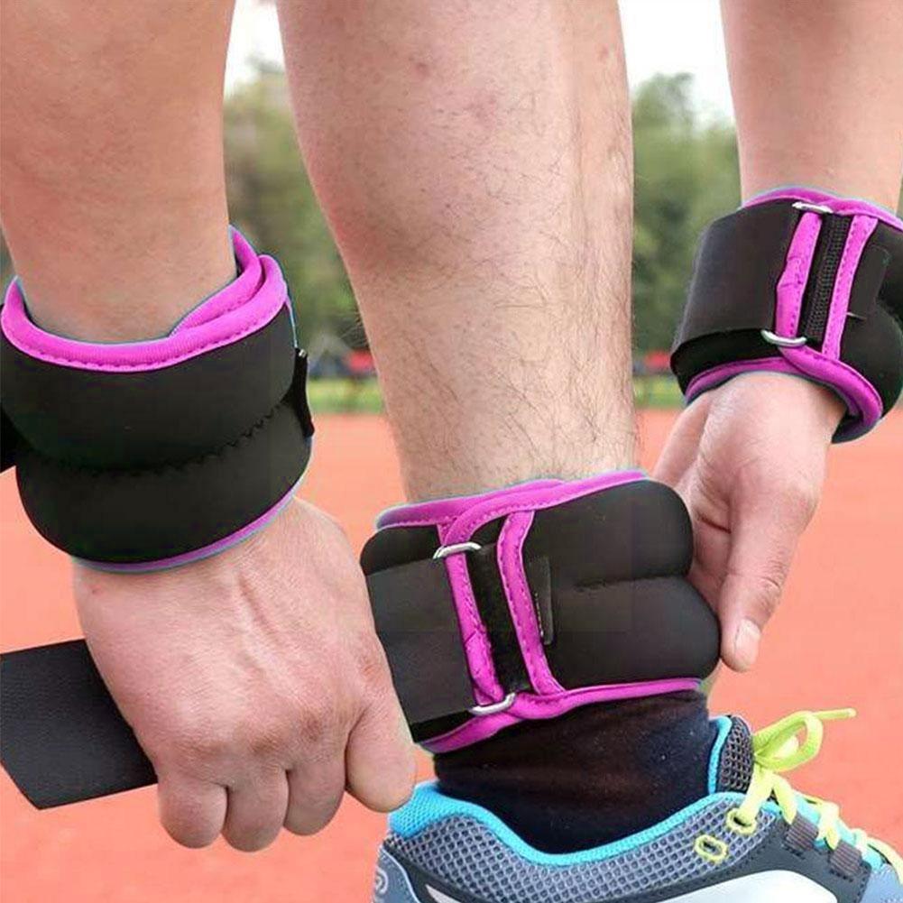 0.6kg/paio di pesi regolabili alla caviglia da polso in ferro sabbia borsa pesi cinghie con imbottitura in Neoprene per cinturino alla caviglia Fitness esercizio