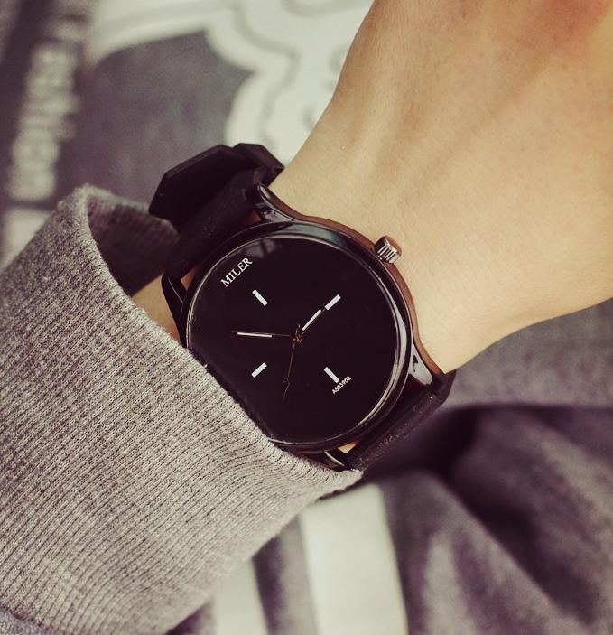 Soft Silicone Strap Jelly Quartz Watch Wristwatches for Women Ladies Lovers relogio miler men watch Black White Couple watch: Black