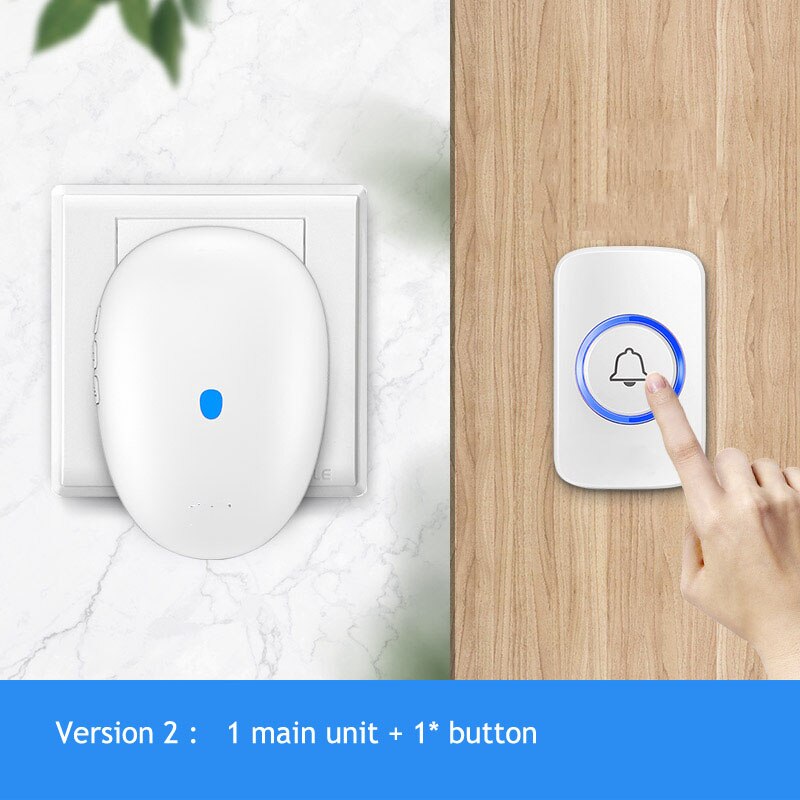 Smart wireless Doorbell 57chime Home Security Welcome doorbell Waterproof 100m remote Wireless Button: 3