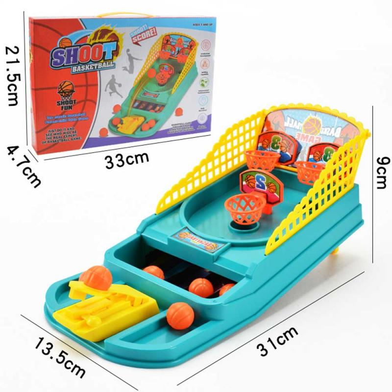 Indoor Plastic Basketball Backboard Hoop Double Player Finger Ejection Basketball Box Mini Toys Ball Board Game For Boys Kids