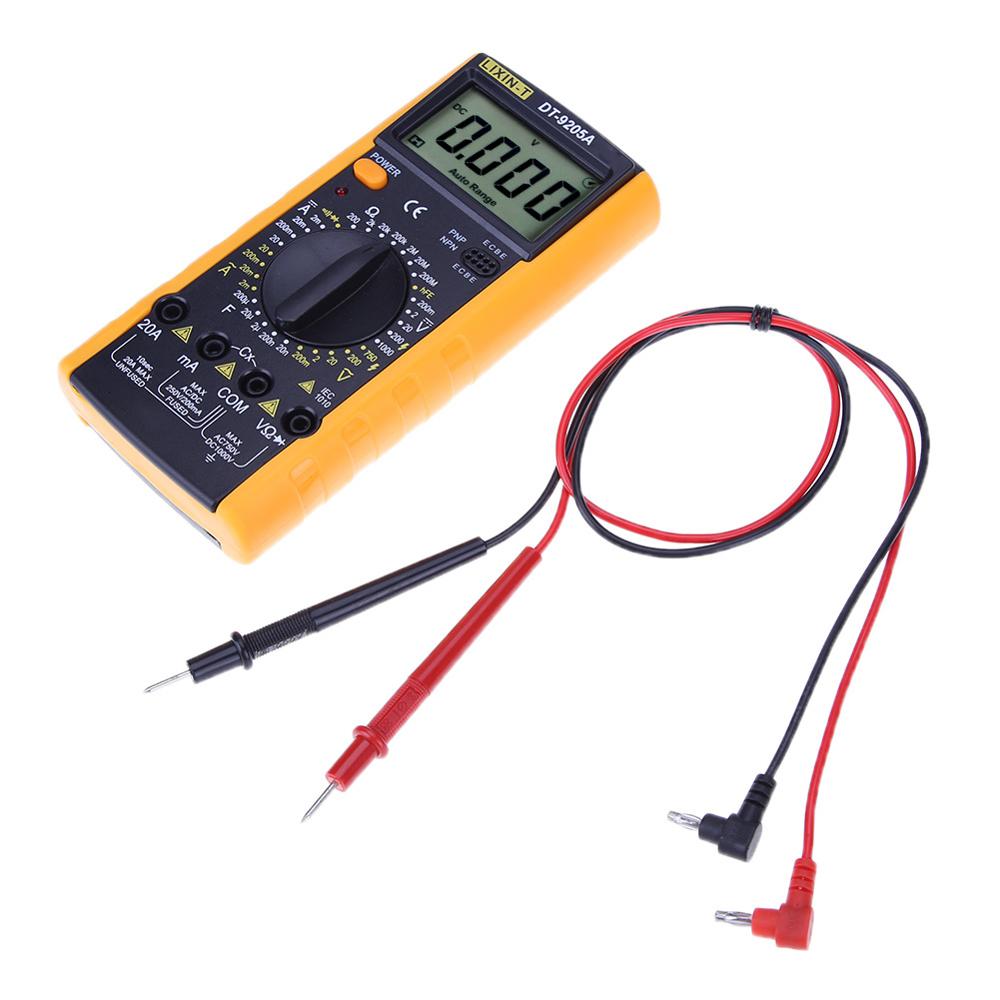 DT9205 LCD Digital Multimeter Voltmeter 1999 Backlight AC/DC Ammeter Voltmeter Ohm Tester Meter Current Capacitance Tester