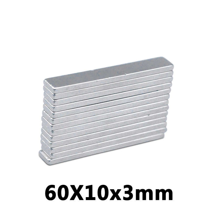 3 pcs Gordijn sterke magneet 60x10x3 MM rechthoekige magneet sterke magnetische strip 60*10 * 3mm