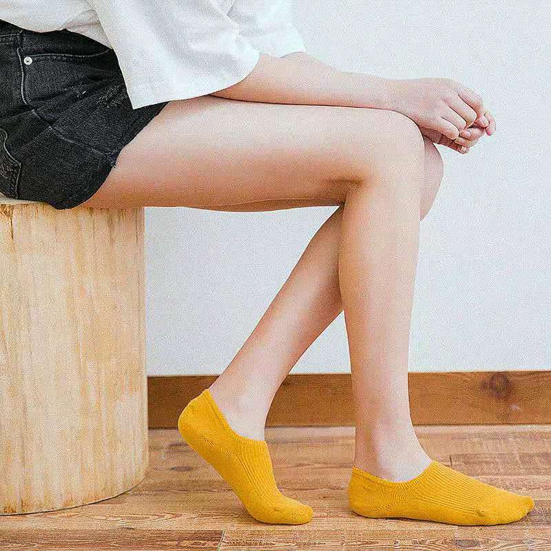 HUAYA Summer Women No Show Socks Invisible Cotton Double Cylinder Casual Non-slip Short Boats Socks Ankle Femmes Ladies Low Cut