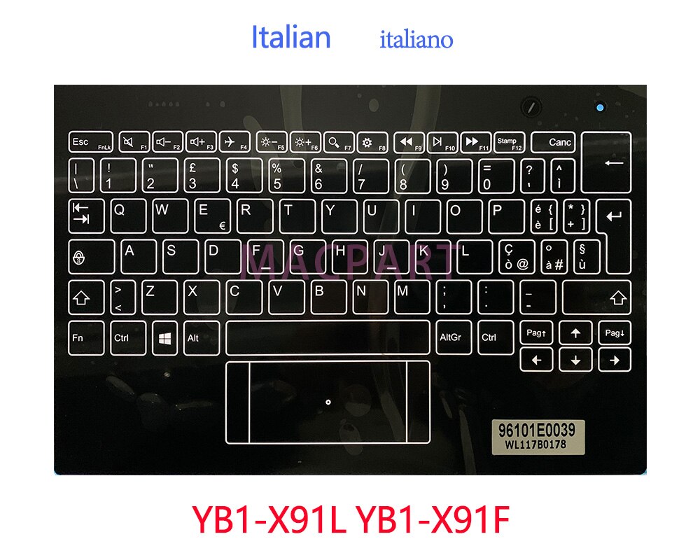 Original Keyboard for 10.1&quot; Lenovo Yoga Book Yogabook YB1-X90L YB1-X90F YB1-X91L YB1-X91F X90 X91 Palmrest Topcase Cover: X91  Italian