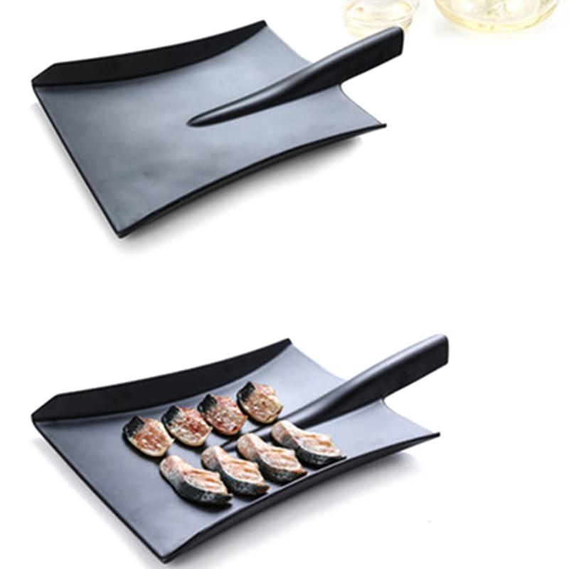 Creativos platos laterales de olla chino plato de pala de arroz frito platos de servicio vajilla restaurante bandeja de comida no tóxica 1Pcs-B