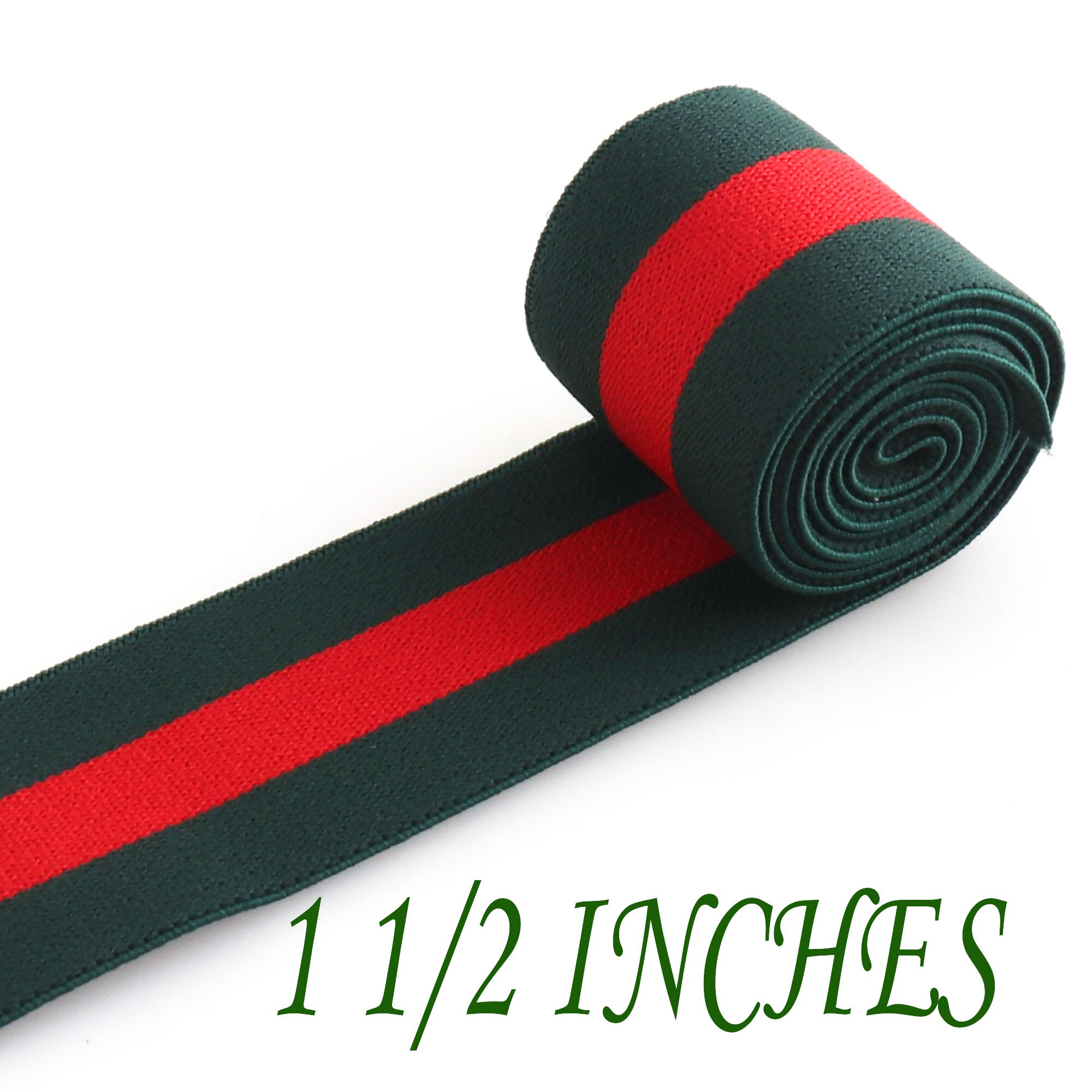 1 1/2 "Groene Rode Streep Elastische Singels Elastische Band Tailleband Elastische Naaien Elastische Lint Kledingstuk Stretch Elastische 40Mm