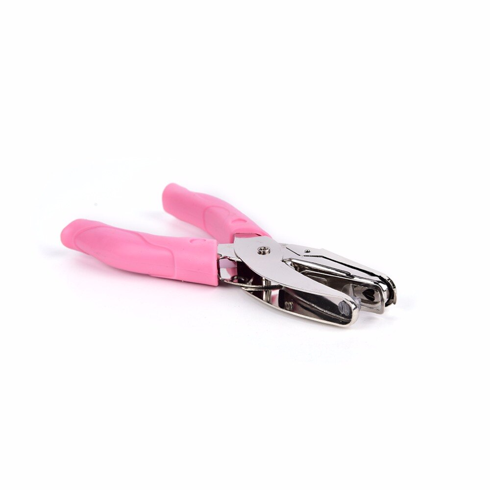 Hand-held Heart Shape Hole puncher Paper Punch for Greeting Card Scrapbook Notebook Puncher Hand Tool with Pink Grip