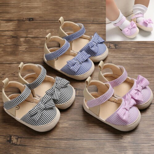 Peuter Zomer Sandalen Strik Schoenen Kid Baby Meisje Sandalen Antislip Crib Schoenen Soft Sole Prewalkers USA