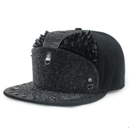 Siloqin Mannen Vrouwen Hip Hop Caps Novelty Diamanten Ingelegde Hoofdtooi Decoratie Platte Rand Hoed Trend Liefhebbers Baseball hoeden: Color-2