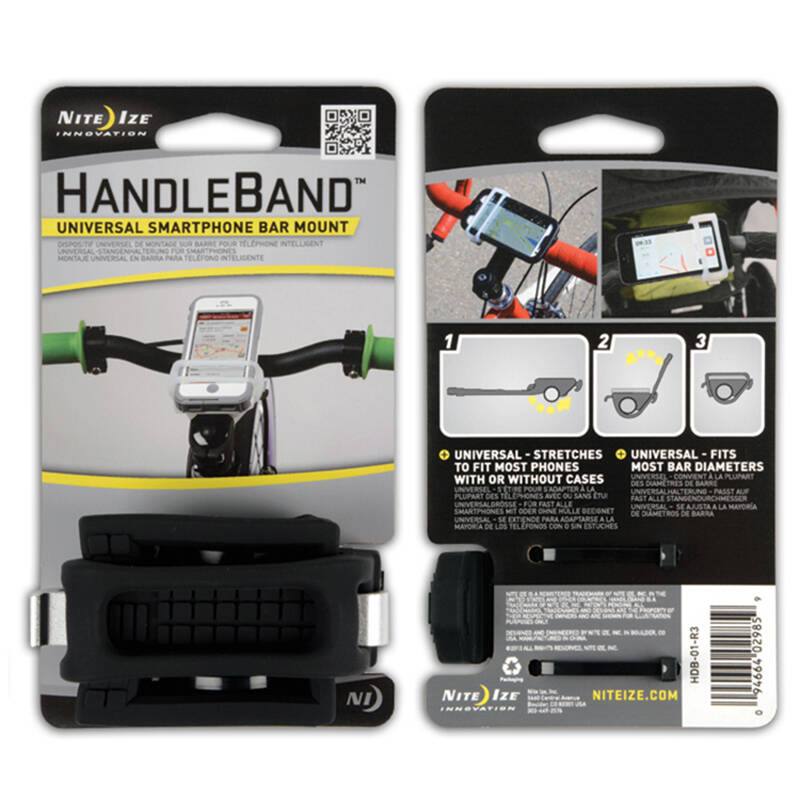 Nite Ize HandleBand Universal Smartphone Bike Handlebar Mount: Black