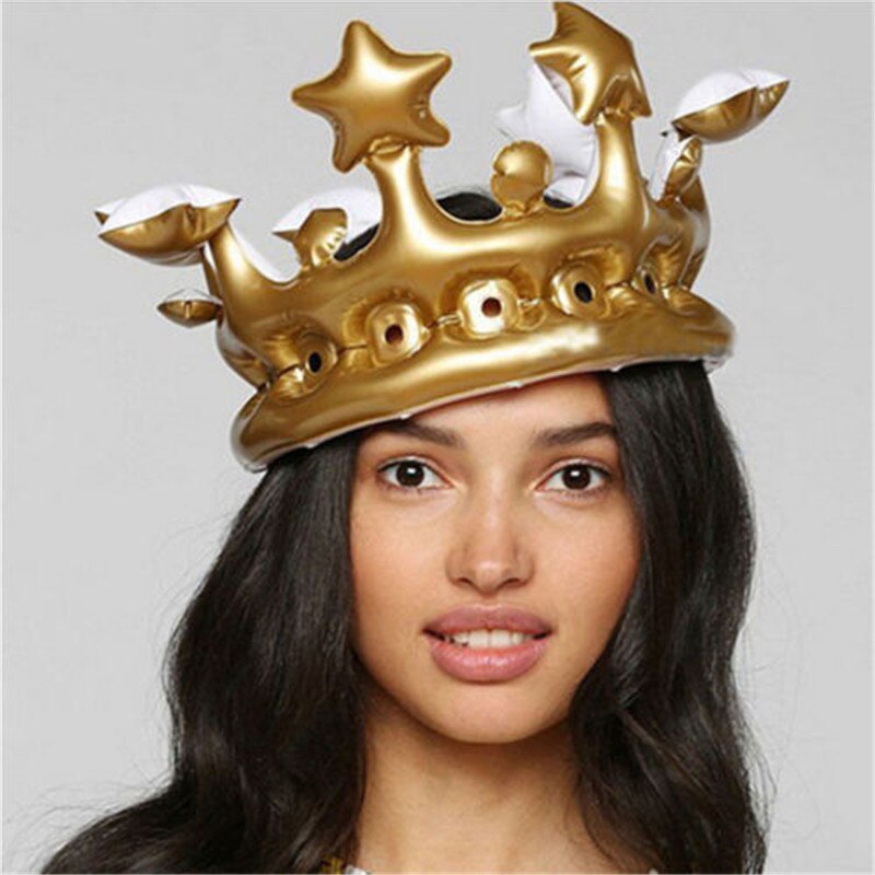 Decorazione gonfiabile del partito del giocattolo del re del cappello di buon compleanno adulto della corona d&#39;oro gonfiabile calda di Slae