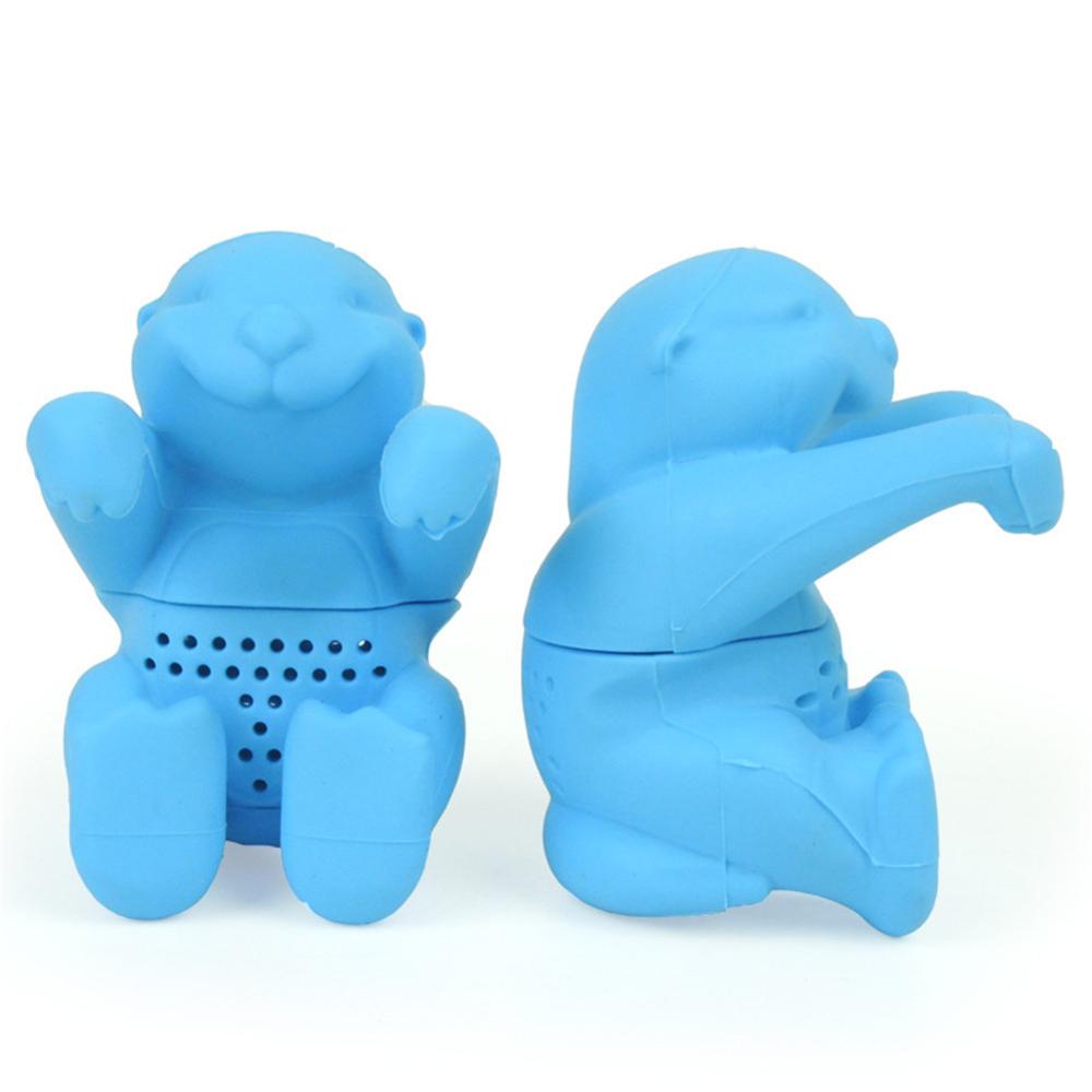 Otter Thee-ei Siliconen Leaf Zeef Herbal Spice Filter Diffuser: Blue